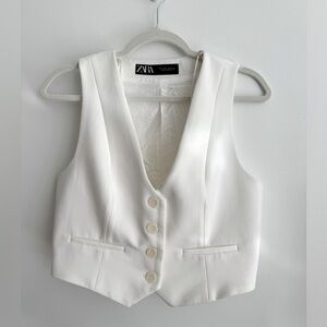 Zara white vest size small